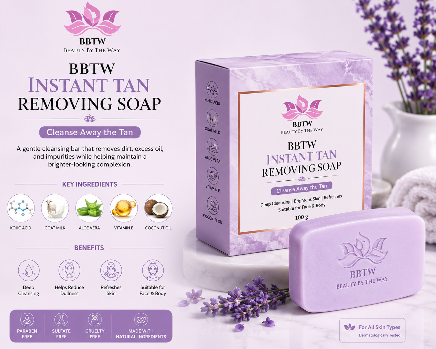 Instant Tan Removeing and Dead skin removeing Soap - Image 2